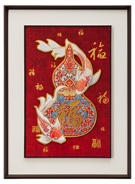 朱炳仁铜壁画福禄锦鲤