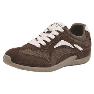 星期六红色德训鞋女鞋内增高鞋复古厚底阿甘鞋新款运动鞋女款板鞋