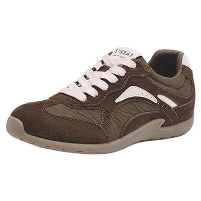 星期六真皮德训鞋厚底内增高女鞋