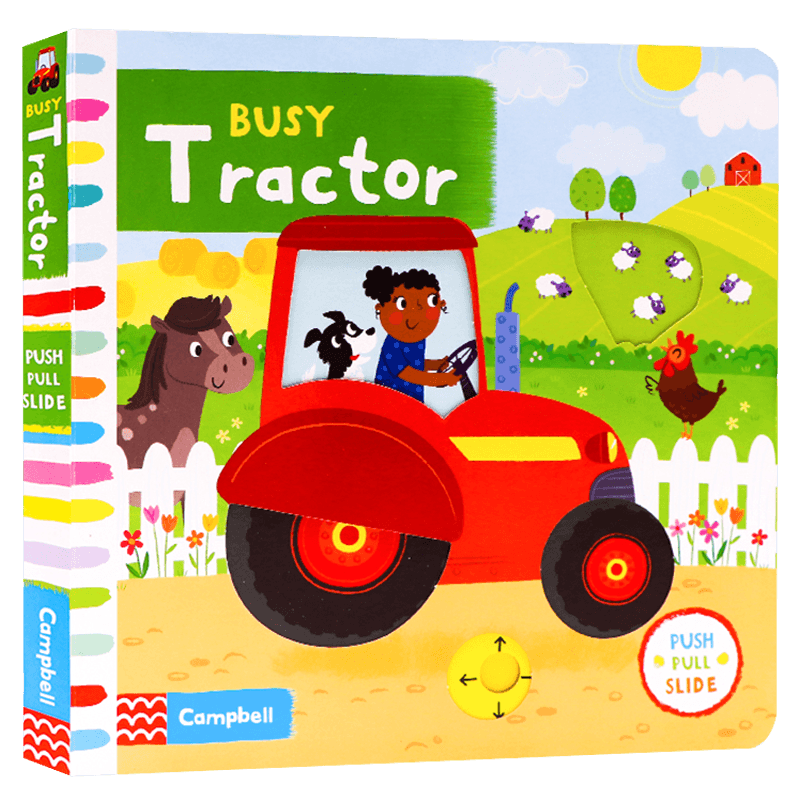 Busy系列 忙碌的拖拉机 英文原版 Busy Tractor 英文版儿童英语启蒙绘本 亲子互动阅读 机关操作玩具纸板书 进口原版书籍