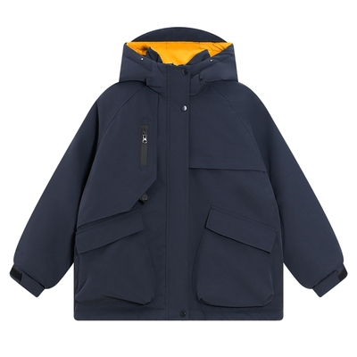 撞色户外防水防风冲锋衣夹棉棉服