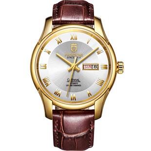 雷克斯正品复古时尚潮流品牌全自动机械表男表防水皮带圣诞节礼物