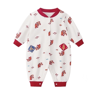 【7A抗菌】婴儿长袖连体衣女幼童爬服男婴童冬装宝宝周岁衣服