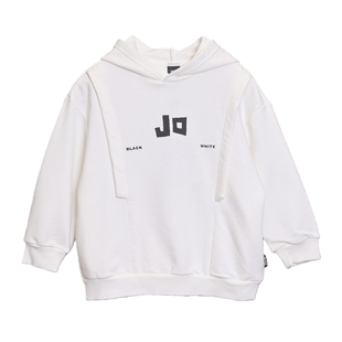 jojo童装男童秋季连帽卫衣中大儿童宽松时尚百搭个性套头运动卫衣