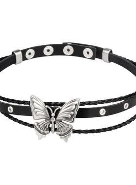 复古辣妹y2k蝴蝶黑色项圈