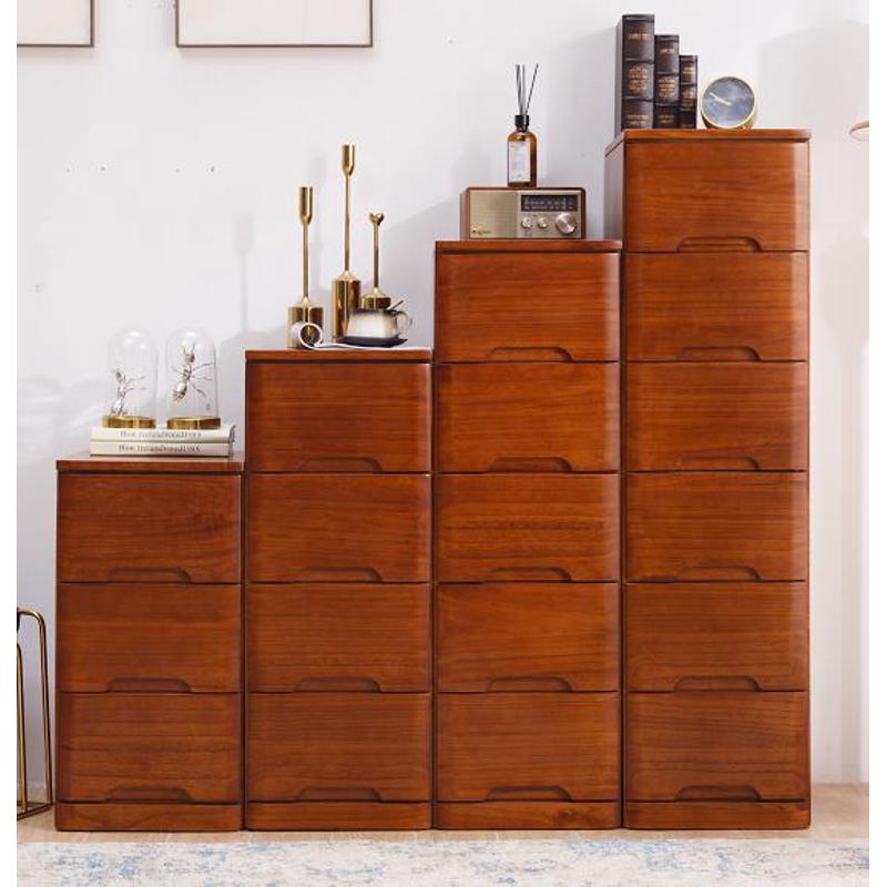 实木抽屉式收纳柜夹缝隙窄储物柜子床头卧室宽50cm加深家用五斗柜