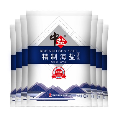 中盐无碘海盐无抗结剂400g*7包