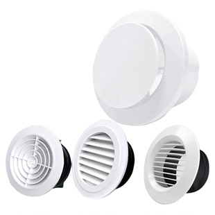 圆盘式新风口装饰盖百叶格栅卫生间排气口出风罩换气系统消音通风
