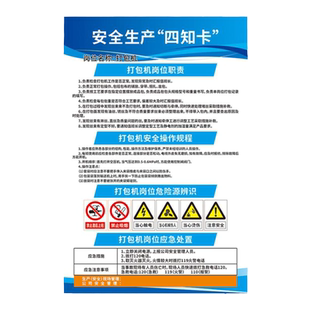 安全生产四知卡标牌岗位风险点告知卡叉车工锅炉工油漆机械手操作规程职责标志危险源辨识应急处置卡上墙定制