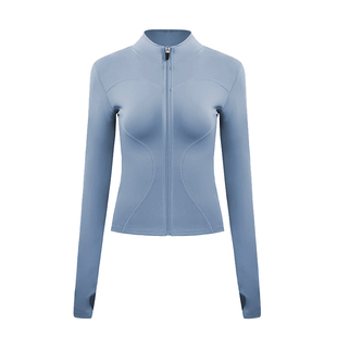 瑜伽服女春秋速干上衣长袖立领拉链外套专业跑步运动训练健身套装