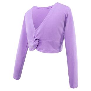 拉丁舞上衣女秋冬加绒儿童跳舞专用女童长袖舞蹈服练功服披肩外套