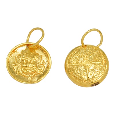 18k金黄财神小提溜时尚项链配件