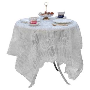 MissPeony白色蕾丝桌布法式高级复古镂空长桌小圆桌茶几台防水布