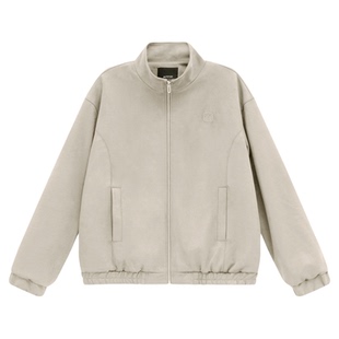 吕小虎ACTUP 春季麂皮绒立领夹克男老钱风短款外套高级感男士上衣