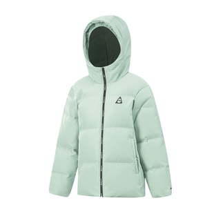 李宁儿童连帽羽绒服短款2025年冬季新款男女童鸭绒保暖抗静电外套