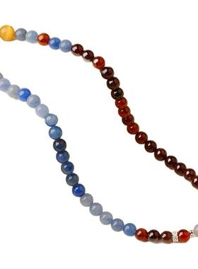 古里雅石榴石蓝晶石手链高级感