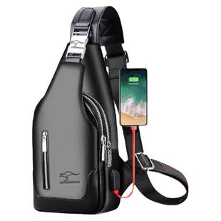 春夏真皮质感男士胸包休闲单肩包斜挎包小背包软皮包男包