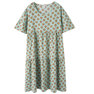 睡衣女夏韩版短袖可爱公主棉绸睡袍家居服绵绸连衣裙大码孕妇裙