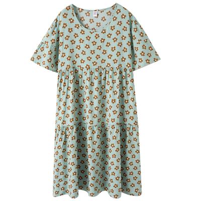 棉绸韩版公主风睡袍孕妇裙家居服