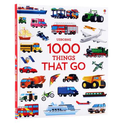 Usborne 1000种交通工具1000 Things That Go英文原版绘本儿童早教益智科普百科课外读物 启蒙英语单词知识认知精装大开图画书