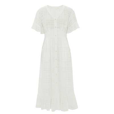 HeyDress法式气质V领收腰连衣裙