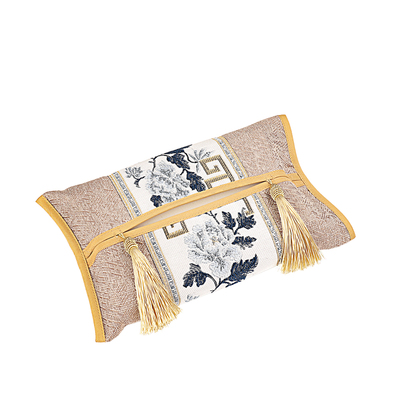 中国风手工缝制大号车载抽纸盒