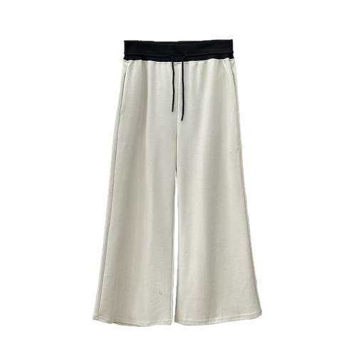 宛宛大码休闲运动卫裤女春季胖mm高腰弹力显瘦梨形身材微喇马蹄裤