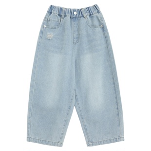 派町童装男童牛仔裤春装儿童裤子2026新款简约时髦直筒裤男孩长裤
