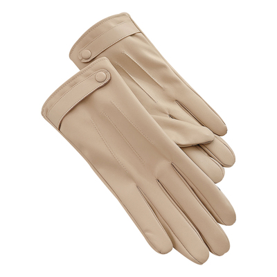 MULSA女PU皮五指加绒防风