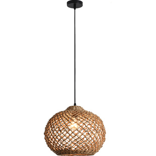 民宿2020新餐厅创意吊灯藤编灯茶室日式旋转楼梯竹藤咖啡厅床头灯