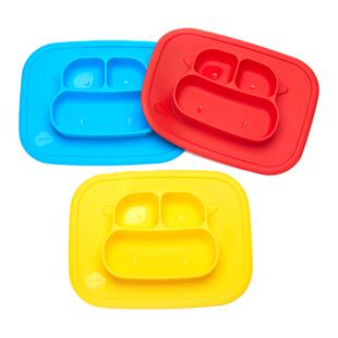 Sillymann思利满儿童餐盘宝宝硅胶分格盘婴儿辅食学吃饭餐具套装