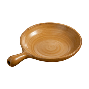 万土烧  圆满单柄平底锅 粗陶扁平砂锅无涂层 燃气电陶炉适用