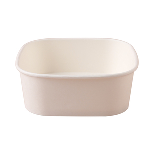 一次性餐盒白色正方形水果打包盒果切盒子牛皮纸包装盒轻食便当盒