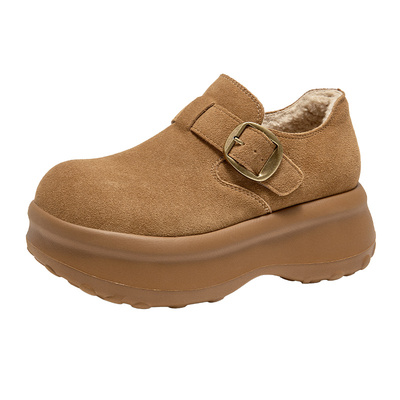 戈美其松糕厚底加绒勃肯鞋女款