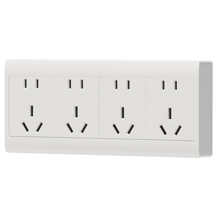 明装2开5孔二开五孔双开双控双联开关带插座二位两开电源墙壁明线