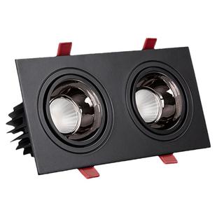 双头射灯深杯防眩筒灯无主灯嵌入式家用天花灯可调孔灯led斗胆灯