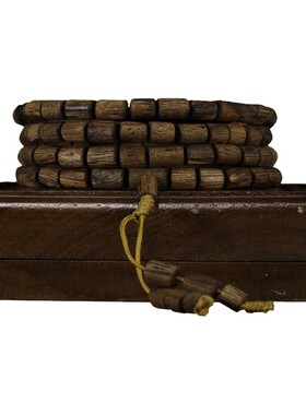 【味纯净香】海南神州棋沉香筒珠手链金丝熟结老料念珠佛珠保真