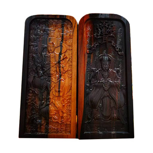 真武大帝紫微大帝令牌天然雷击枣木手工精雕家居摆件可定制保真