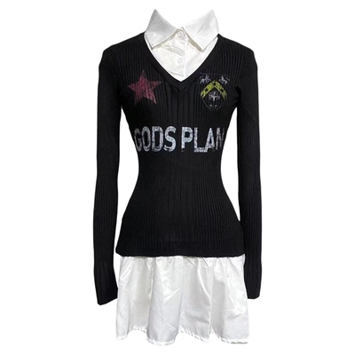 Godsplan*上帝计划百褶长袖裙-