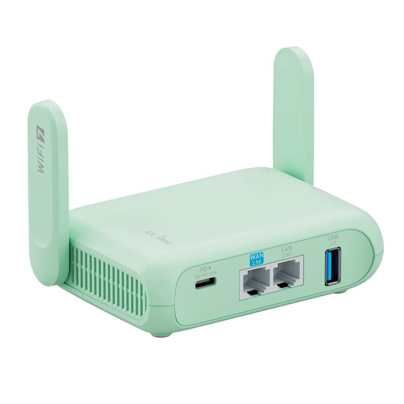 【新品】glinet MT3600BE路由器WiFi7迷你无线高速网络小型便携式双2.5G网口软路由随身PD供电USB3