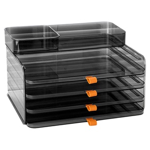 抽拉文件架桌面文件收纳盒抽屉式文件架办公室收纳架透明办公用品桌面文件架大容量文具用品整理