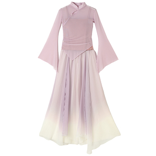 古典舞舞蹈演出服女飘逸仙气弹力旗袍中国舞身韵纱衣练功服女套装