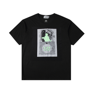 LIFE CAVEMPT日系潮牌CE短袖十字架太阳花印花男女情侣T恤夏宽松