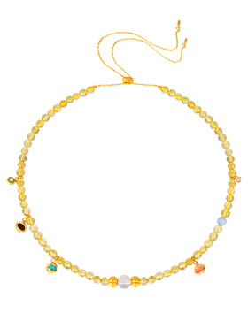 招财正品天然黄水晶项链女