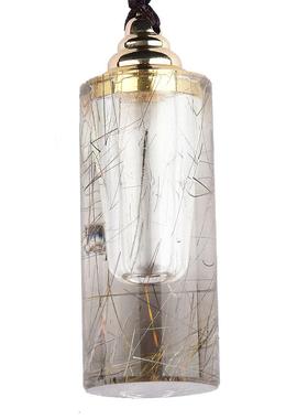 发晶噶乌盒天然水晶吊坠舍利塔