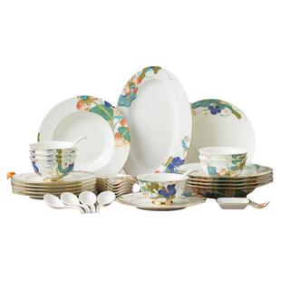 永丰源官方旗舰幸福和鸣26头/31头/36头餐具套装陶瓷碗饭碟勺礼品