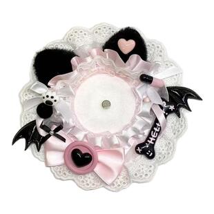 蕾丝吧唧托原创华丽手作爱心三丽鸥风配58mm谷美徽章痛包手工成品