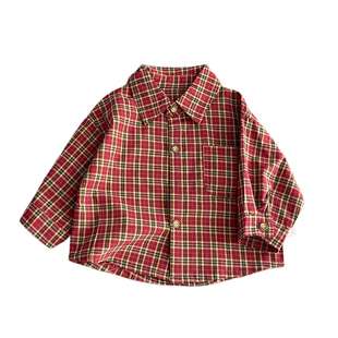 韩版婴儿薄款格子衬衫牛仔马甲长裤男童外出春秋装潮宝宝帅气套装