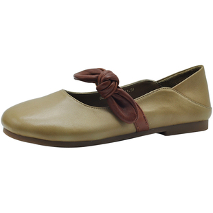 Artmu阿木原创蝴蝶结玛丽珍女鞋浅口单鞋女平底软底豆豆鞋新款