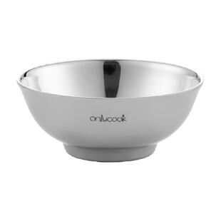 onlycook 304不锈钢碗家用儿童碗 吃饭碗小碗喝汤碗不锈钢双层碗